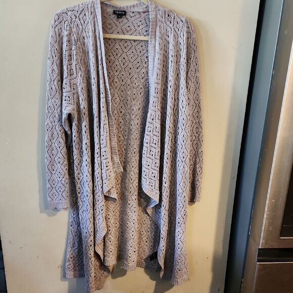 Cozy TORRID Open-Front Cardigan Sweater - Cream SIZE 4 - Picture 1 of 5
